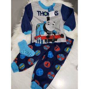 NEW 3 PIECE Toddler Pajamas Thomas Train & Friends - Socks Pants & Shirt 2T kids